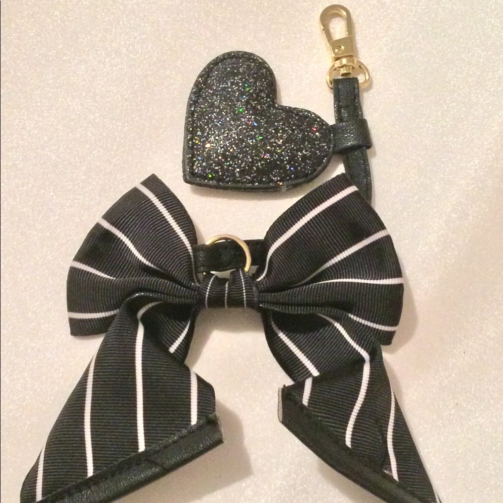 Bow and Heart Bag Charm